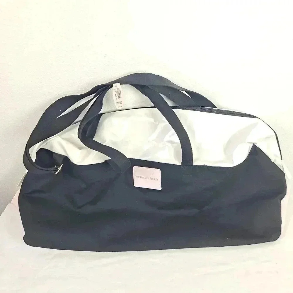 Victoria’s Secrets Tote Weekender Bag in Black White & Pink scheme color